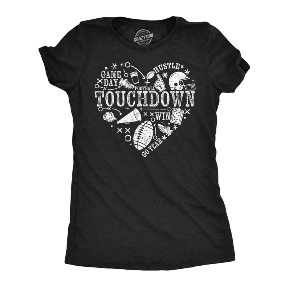 Womens Funny T Shirts Football Heart Tee For Ladies